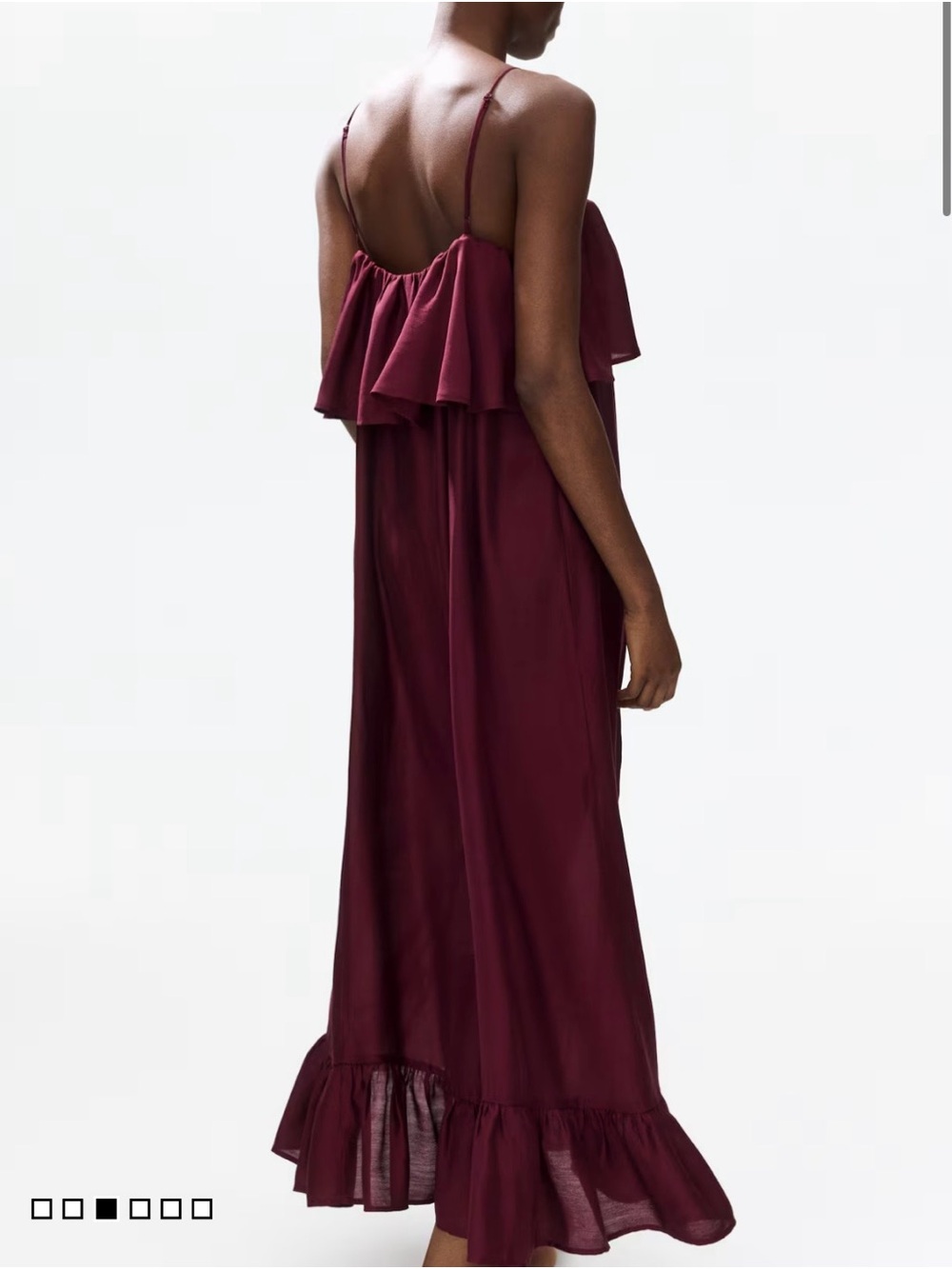 H&M Wine Ruffle Maxi Dress - Picture 3 of 10